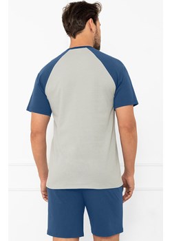 Krótka piżama męska szaro-jeansowa Aleksander, Kolor szary-jeans, Rozmiar M, Italian Fashion ze sklepu Intymna w kategorii Piżamy męskie - zdjęcie 185390055