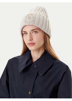 Czapka Tommy Hilfiger Th Crest Fluffy AW0AW18210 Écru ze sklepu eobuwie.pl w kategorii Czapki zimowe damskie - zdjęcie 185390356