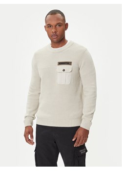 Aeronautica Militare Sweter 252MA1573UL00539 Beżowy Regular Fit ze sklepu MODIVO w kategorii Swetry męskie - zdjęcie 185391216