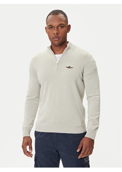 Aeronautica Militare Sweter 252MA1578UL00506 Beżowy Regular Fit ze sklepu MODIVO w kategorii Swetry męskie - zdjęcie 185391475