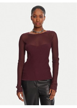 Patrizia Pepe Sweter 8K0305/K143-M536 Bordowy Regular Fit ze sklepu MODIVO w kategorii Swetry damskie - zdjęcie 185391518