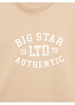 Koszulka męska z nadrukiem beżowa Teller 804 ze sklepu Big Star w kategorii T-shirty męskie - zdjęcie 185395157