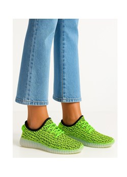 Zielone lekkie wsuwane buty sportowe /E2-3 13204 T192/ ze sklepu Pantofelek24.pl w kategorii Buty sportowe damskie - zdjęcie 185396365