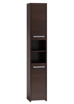 Wąski słupek łazienkowy Boleris 2X - wenge ze sklepu Edinos.pl w kategorii Szafki i regały łazienkowe - zdjęcie 185398726