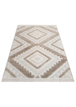 Beżowy miękki dywan w stylu boho - Stean ze sklepu Edinos.pl w kategorii Dywany - zdjęcie 185398895