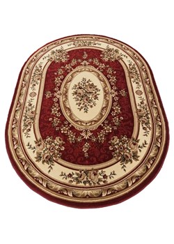 Czerwony owalny dywan we wzory - Dorpa ze sklepu Edinos.pl w kategorii Dywany - zdjęcie 185398898
