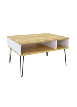 Stolik kawowy w stylu loft dąb craft + biały - Zorina 8X ze sklepu Edinos.pl w kategorii Stoły - zdjęcie 185400628