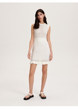 Reserved - Ażurowa sukienka - kremowy ze sklepu Reserved w kategorii Sukienki - zdjęcie 185406157