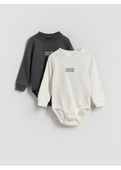 Reserved - Bawełniane body 2 pack - złamana biel ze sklepu Reserved w kategorii Body niemowlęce - zdjęcie 185406426