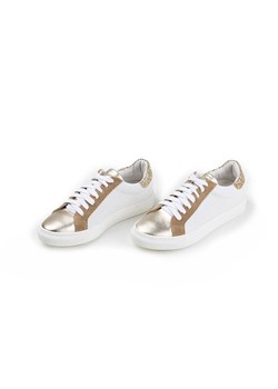 Anna Morellini Skórzane sneakersy &quot;Ziarisa&quot; w kolorze złoto-białym ze sklepu Limango Polska w kategorii Trampki damskie - zdjęcie 185407385