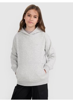 Dziewczęca bluza nierozpinana z kapturem 4F 4FJRMM00TSWSF2465 - szara ze sklepu Sportstylestory.com w kategorii Bluzy dziewczęce - zdjęcie 185410549