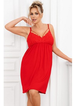 Czerwona koszula nocna na ramiączka plus size Sylvia, Kolor czerwony, Rozmiar 3XL, Donna ze sklepu Primodo w kategorii Koszule nocne - zdjęcie 185412817