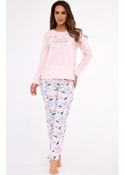 Długa piżama damska 655/449 Calm, Kolor różowy-wzór, Rozmiar XXL, Cornette ze sklepu Intymna w kategorii Piżamy damskie - zdjęcie 185413829