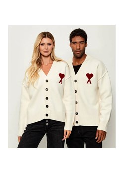 AMI Paris Wełniany kardigan | Relaxed fit ze sklepu Gomez Fashion Store w kategorii Swetry damskie - zdjęcie 185414219