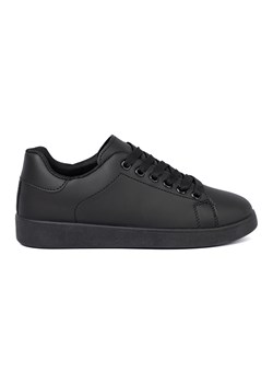 Shelvt Czarne sneakersy z matowym wykończeniem i sznurowaniem ze sklepu ButyModne.pl w kategorii Buty sportowe damskie - zdjęcie 185415306