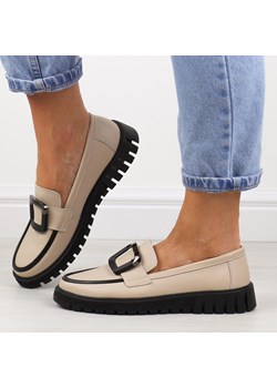 Beżowe skórzane półbuty damskie Filippo Dp6044/24 - id: 28120 - marki Filippo - 185417655 Beżowe skórzane półbuty damskie Filippo Dp6044/24 ze sklepu suzana.pl w kategorii Półbuty damskie - zdjęcie 185417655