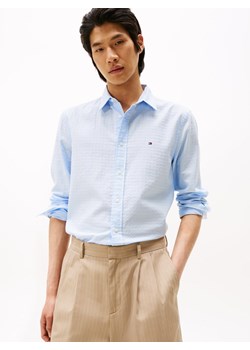 Tommy Hilfiger Męska koszula casual Mężczyźni Regular Fit Bawełna jasnoniebieski jednolity ze sklepu vangraaf w kategorii Koszule męskie - zdjęcie 185417735