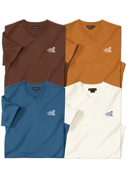 Zestaw 4 koszulek z dekoltem w serek ze sklepu Atlas For Men w kategorii T-shirty męskie - zdjęcie 185419187