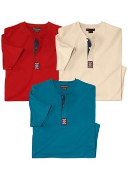 Zestaw 3 koszulek z zapinanym dekoltem ze sklepu Atlas For Men w kategorii T-shirty męskie - zdjęcie 185419218