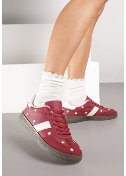 Bordowe Sneakersy Tenisówki Ozdobione Kwiatkami Zummine ze sklepu renee.pl w kategorii Buty sportowe damskie - zdjęcie 185420409