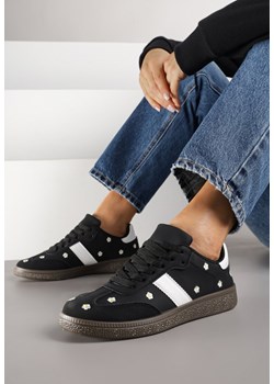Czarne Sneakersy Tenisówki Ozdobione Kwiatkami Zummine ze sklepu renee.pl w kategorii Buty sportowe damskie - zdjęcie 185420415