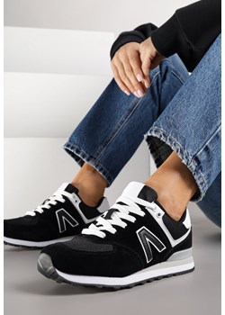Czarno-Białe Sneakersy Ozdobione Geometrycznym Motywem Rilenessa ze sklepu renee.pl w kategorii Buty sportowe damskie - zdjęcie 185420757