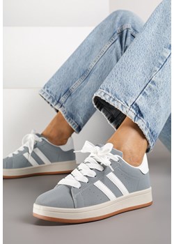 Szaro-Białe Sneakersy z Geometrycznym Wzorem Rillomia ze sklepu renee.pl w kategorii Buty sportowe damskie - zdjęcie 185420799