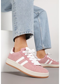 Różowo-Białe Sneakersy z Geometrycznym Wzorem Rillomia ze sklepu renee.pl w kategorii Buty sportowe damskie - zdjęcie 185420805