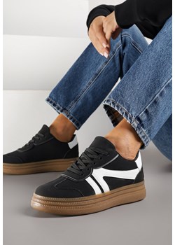 Czarne Sneakersy Tenisówki Ozdobione Geometrycznym Wzorem Shie ze sklepu renee.pl w kategorii Buty sportowe damskie - zdjęcie 185420895