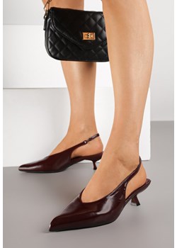 Bordowe Czółenka Slingback na Obcasie Typu Kaczuszka Latorra ze sklepu renee.pl w kategorii Czółenka - zdjęcie 185421188