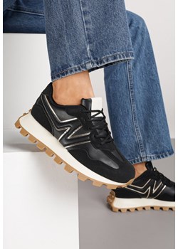 Czarne Sneakersy z Geometrycznym Wzorem Naloriene ze sklepu born2be.pl w kategorii Buty sportowe damskie - zdjęcie 185421697