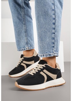 Czarne Sneakersy Ozdobione Paskami Florgisse ze sklepu born2be.pl w kategorii Buty sportowe damskie - zdjęcie 185421835