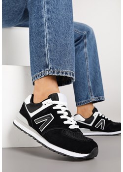 Czarno-Białe Sneakersy z Geometrycznym Wzorem Rilanea ze sklepu born2be.pl w kategorii Buty sportowe damskie - zdjęcie 185422075