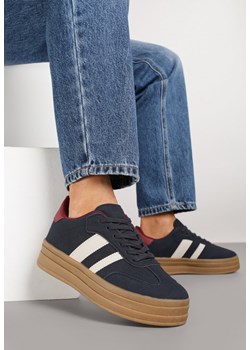 Granatowe Sneakersy Typu Kultowe Tenisówki na Grubej Podeszwie Nalorela ze sklepu born2be.pl w kategorii Buty sportowe damskie - zdjęcie 185422575