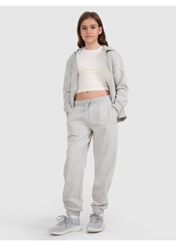 Dziewczęce spodnie dresowe joggery 4F 4FJRMM00TTROF1615 - szare ze sklepu Sportstylestory.com w kategorii Spodnie dziewczęce - zdjęcie 185425129