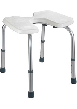 Wenko Hocker w kolorze biało-srebrnym do prysznica i wanny - 46 x 36 x 53,5 cm ze sklepu Limango Polska w kategorii Pufy i siedziska - zdjęcie 185430207