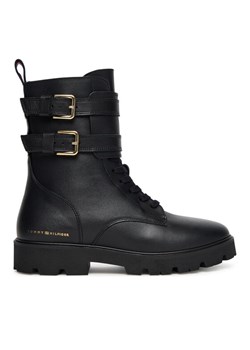 Tommy Hilfiger Botki Biker Laceup FW0FW08986 Czarny ze sklepu MODIVO w kategorii Botki - zdjęcie 185431415