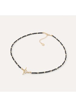 Choker z czarnych kamieni z zapięciem toggle, srebro 925 w złotym pokryciu ze sklepu GIORRE w kategorii Naszyjniki - zdjęcie 185432998