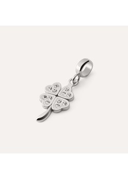 Zawieszka beads - koniczynka z cyrkoniami, srebro 925 w pokryciu platyną ze sklepu GIORRE w kategorii Zawieszki - zdjęcie 185433188
