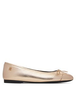 Baleriny Tommy Hilfiger Metallic Toe-Cap FW0FW08920 Złoty ze sklepu eobuwie.pl w kategorii Balerinki - zdjęcie 185434507