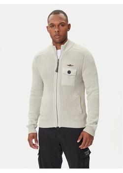 Aeronautica Militare Kardigan 252MA1565UL00409 Beżowy Regular Fit ze sklepu MODIVO w kategorii Swetry męskie - zdjęcie 185435555