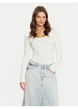 Guess Body W5RP00 K68D2 Écru Slim Fit ze sklepu MODIVO w kategorii Bluzki damskie - zdjęcie 185435567