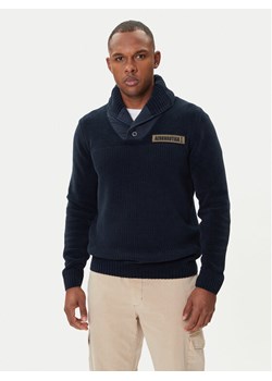 Aeronautica Militare Sweter 252MA1574UL00539 Granatowy Regular Fit ze sklepu MODIVO w kategorii Swetry męskie - zdjęcie 185435587