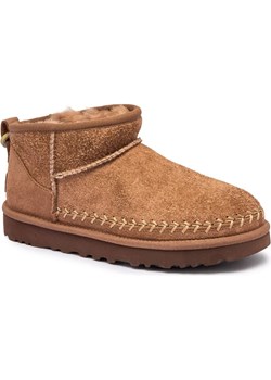 UGG Skórzane śniegowce W CLASSIC ULTRA MINI BIARRITZ | z dodatkiem wełny ze sklepu Gomez Fashion Store w kategorii Śniegowce damskie - zdjęcie 185437907