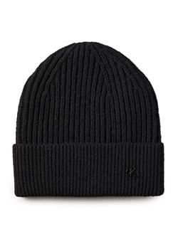Calvin Klein Czapka Ck Metal Wool Beanie LV04D8032G Czarny ze sklepu MODIVO w kategorii Czapki zimowe damskie - zdjęcie 185441869