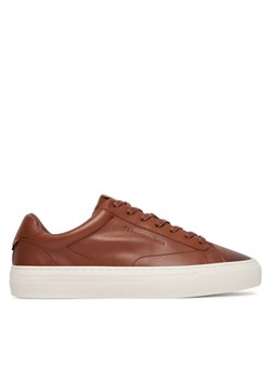 Tommy Hilfiger Sneakersy Premium Dress Cupsole Cognac FM0FM05771 Brązowy ze sklepu MODIVO w kategorii Buty sportowe męskie - zdjęcie 185441935