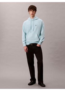 Calvin Klein Jeans Męska bluza z kapturem Mężczyźni Bawełna jasnoniebieski jednolity ze sklepu vangraaf w kategorii Bluzy męskie - zdjęcie 185443295
