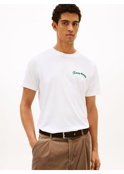 Tommy Hilfiger Męska koszula z nadrukiem Mężczyźni Bawełna biały nadruk ze sklepu vangraaf w kategorii T-shirty męskie - zdjęcie 185443296