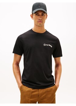 Tommy Hilfiger Męska koszula z nadrukiem Mężczyźni Bawełna czarny nadruk ze sklepu vangraaf w kategorii T-shirty męskie - zdjęcie 185443297