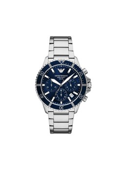 Zegarek Emporio Armani World Explorer AR11681 Srebrny ze sklepu eobuwie.pl w kategorii Zegarki - zdjęcie 185443905